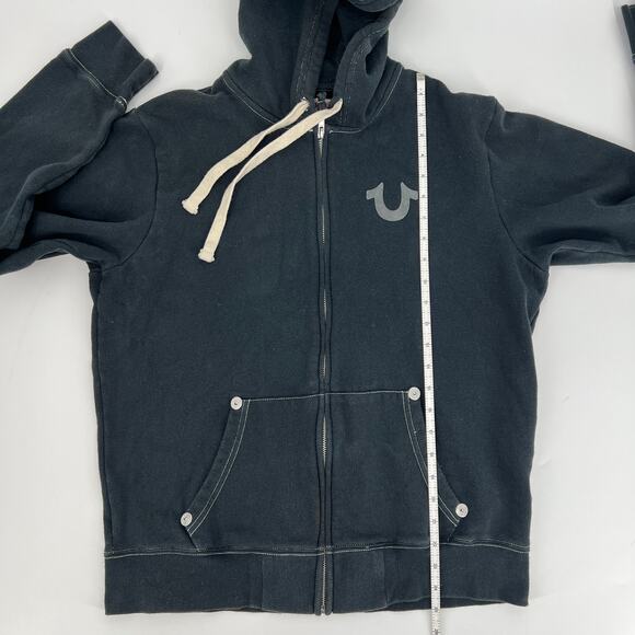 True Religion Unisex Buddha Big Logo Black Hoodie World Tour Back Graphic Size M - Picture 6 of 10